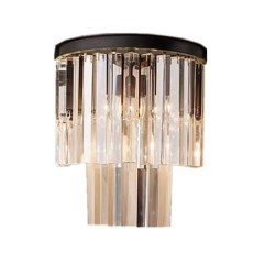 Krystalová nástěnná lampa LUXURY BLACK